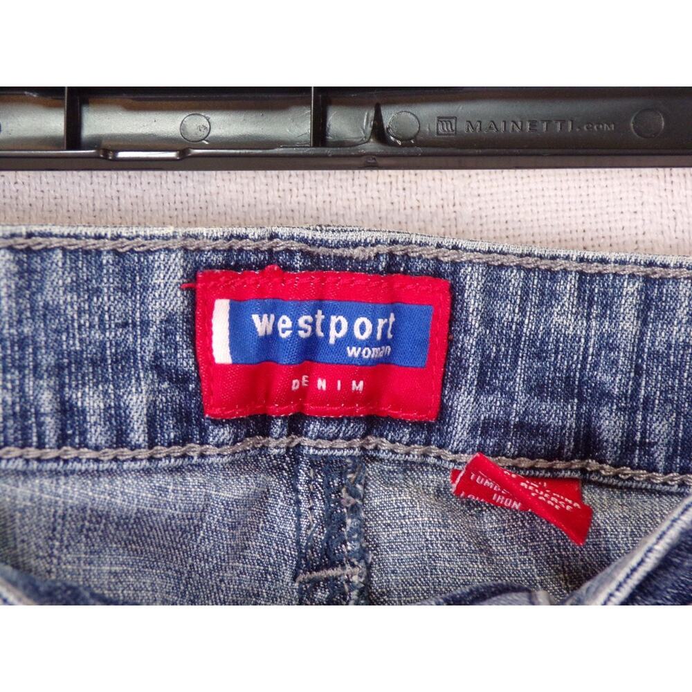 Westport Woman Jeans Blue Denim Embellished Rhinestone Pocket Straight Leg 16W - Picture 5 of 14